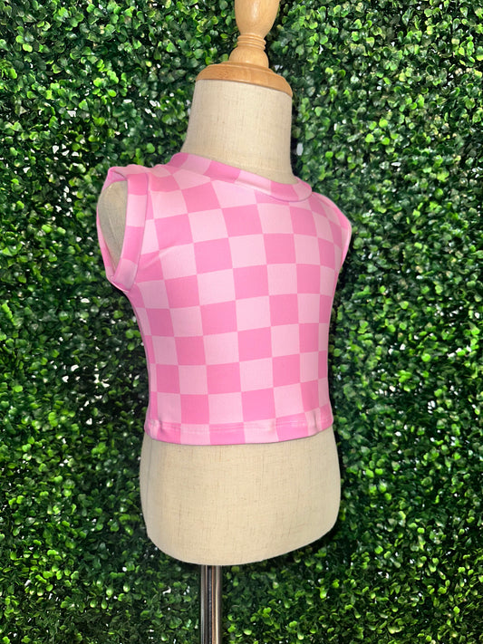 Checkered Isla Dance Crop 2T, 3T, 4T