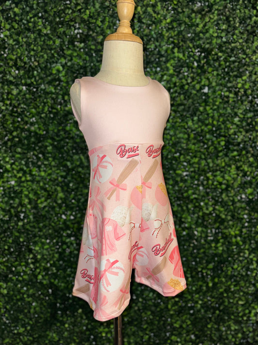 Petal Baseball Romper (6-9m,2T)