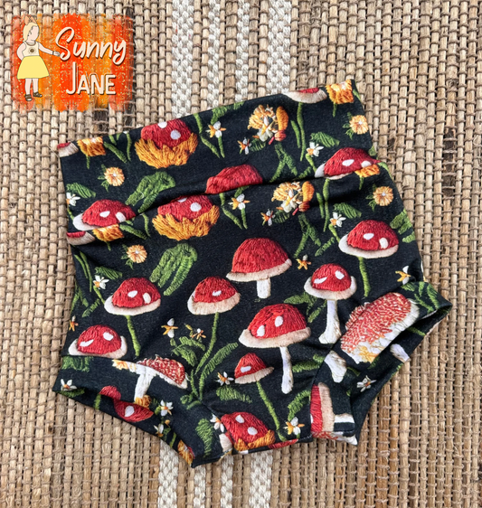 6-9m Mushroom Embroidery Bummies